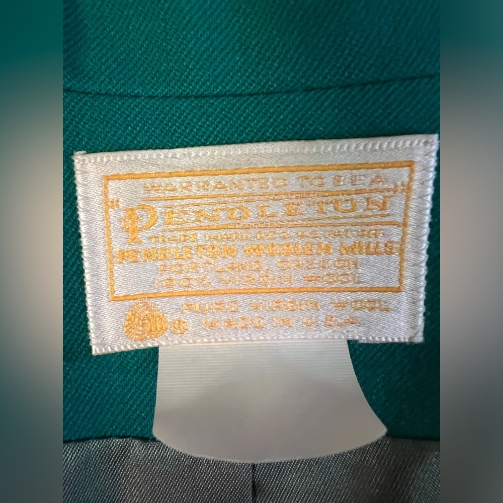 Pendleton Blazer Jacket‎ Virgin Wool Solid Green … - image 4